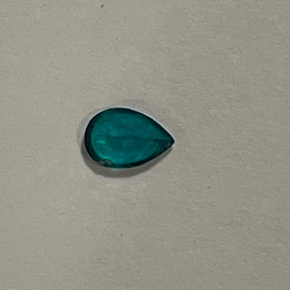 Blue Green LAB CREATED 1/2 carat Pear Shaped SYNTHETIC (loose) Emerald. - Picture 2 of 6